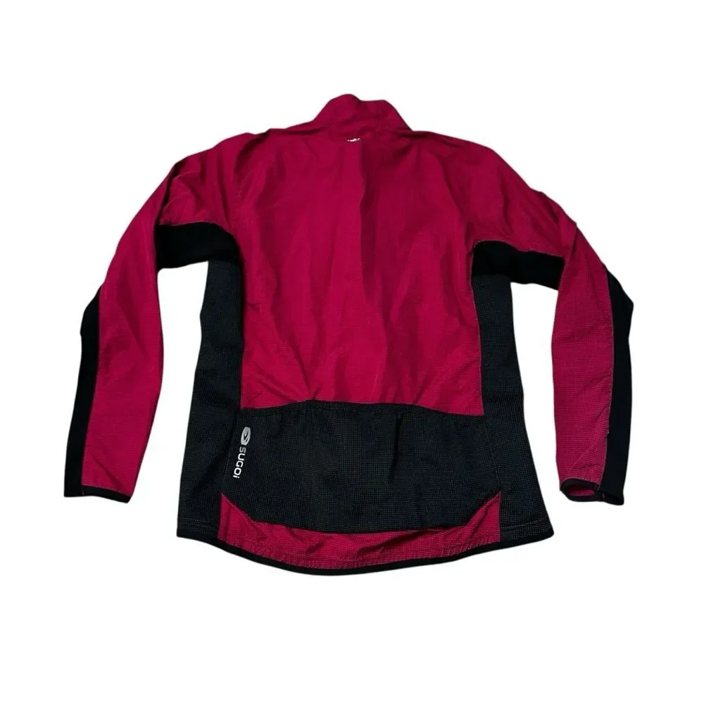 SUGOi Pink and Black Zip-Up Reflective Waterproof Bike Jacket Large - Picture 3 of 9